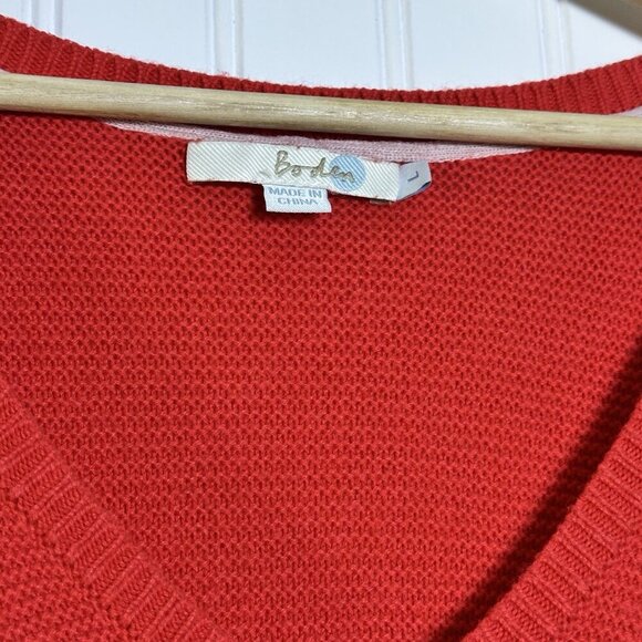 Boden Clare V-Neck Sweater Jumper Pullover Cotton Wool size L Relax Fit Casual - Picture 7 of 13